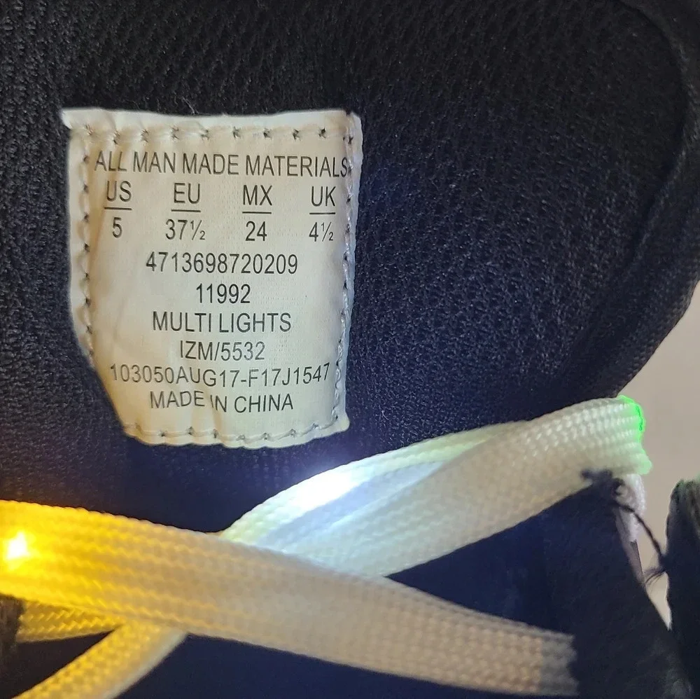 Multi Lights Black Skateboards Shoes Kids Sz.5 led